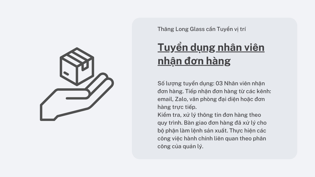 Tuyển dụng nhân viên nhận đơn